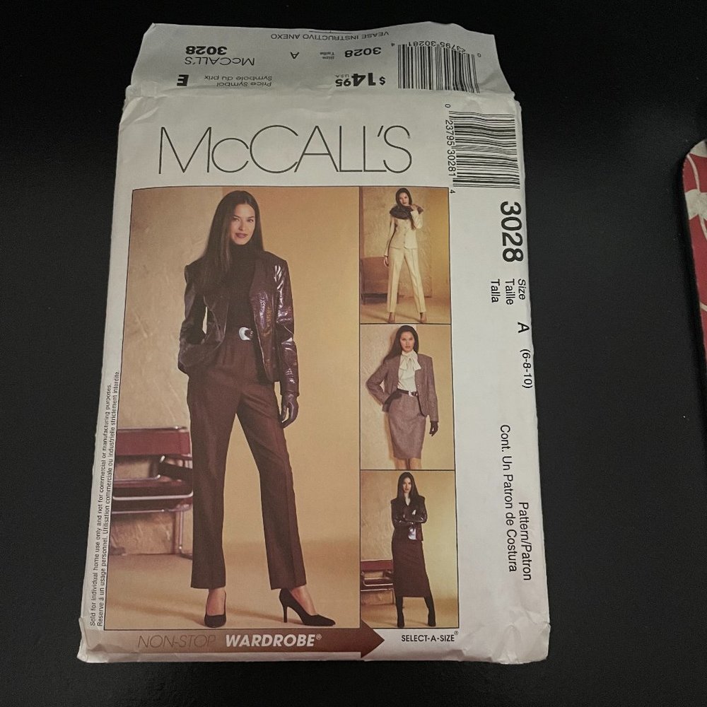 McCall's Uncut Wardrobe Sewing Pattern